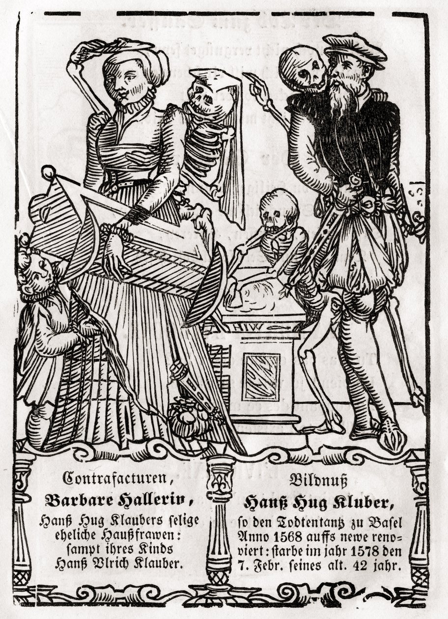 يأتي الموت للرسام ، من `` Der Todten Tanz &39;&39; ، نشر بازل ، 1843 بواسطة غير معروف غير معروف
