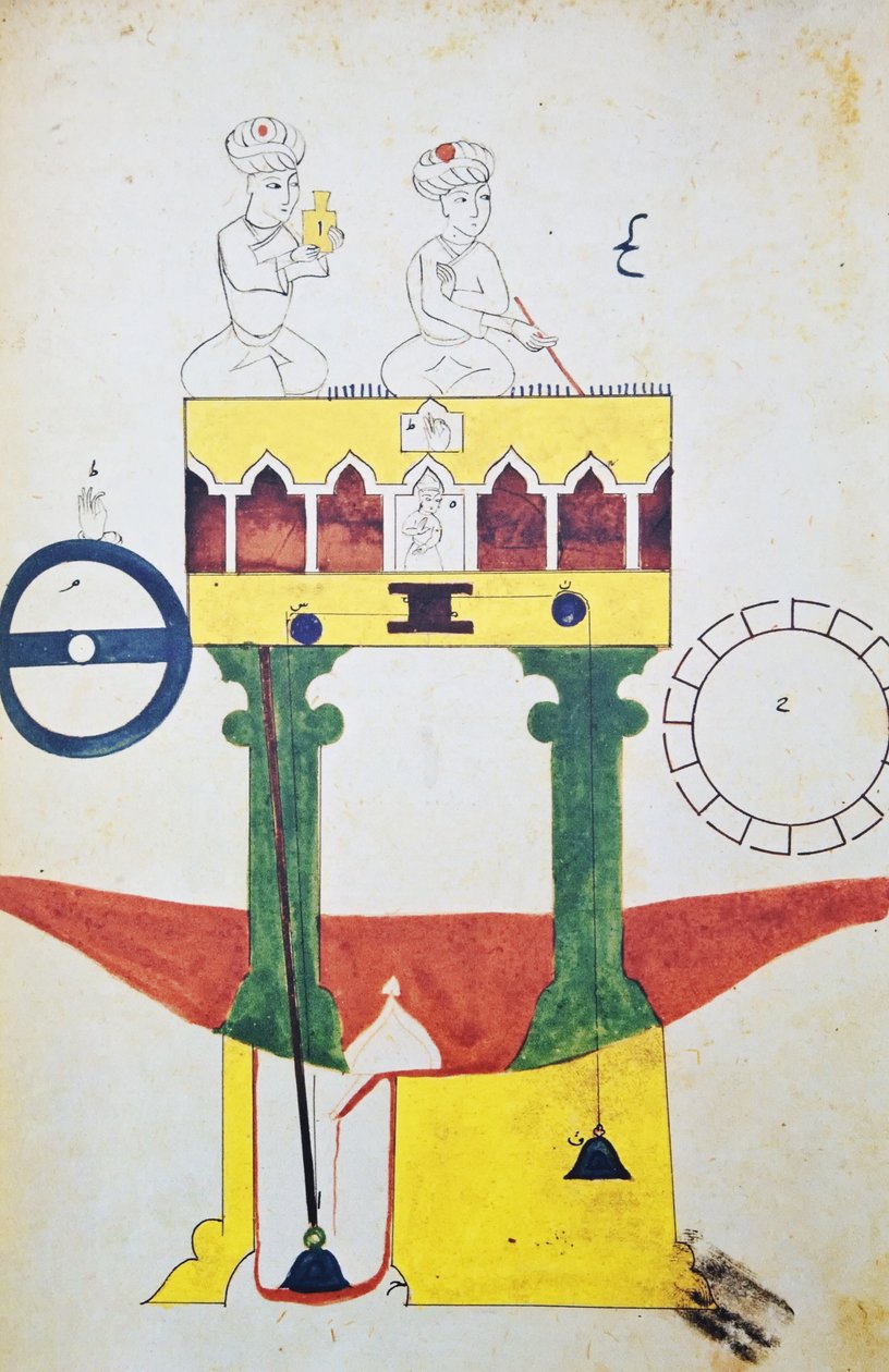 رسالة بالفاكس من صفحة "كتاب المعرفة والأجهزة الميكانيكية البارعة" للجزري بواسطة غير معروف غير معروف