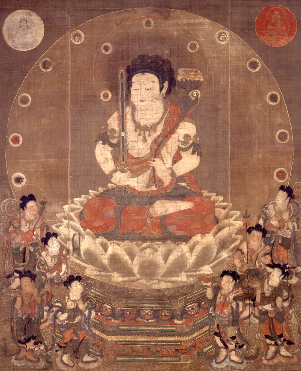 HACHIJI-MONJU (ASTA-SIKHA MANJUSRI) وثمانية حاضرين بواسطة غير معروف غير معروف