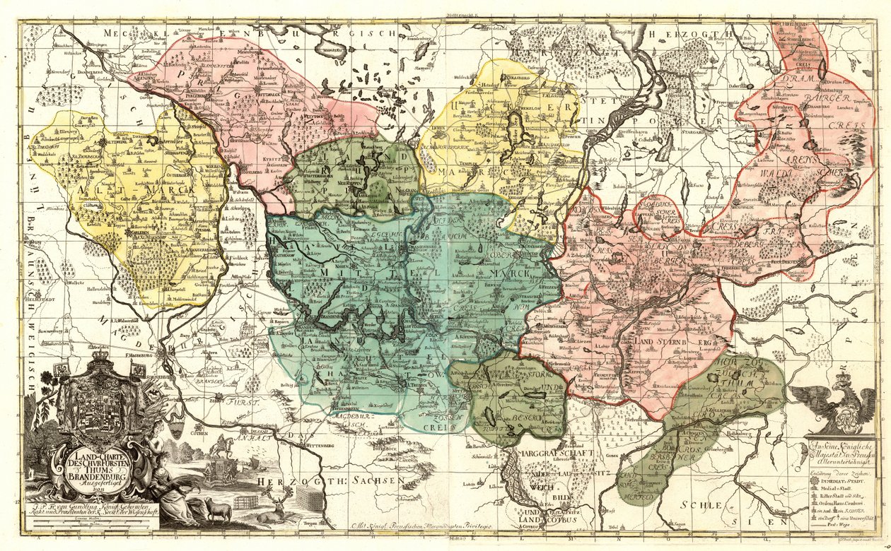 Land Charte Des Churfürstenthums Brandenburg مع كونيغل. الامتياز البروسي أكرم بواسطة غير معروف غير معروف