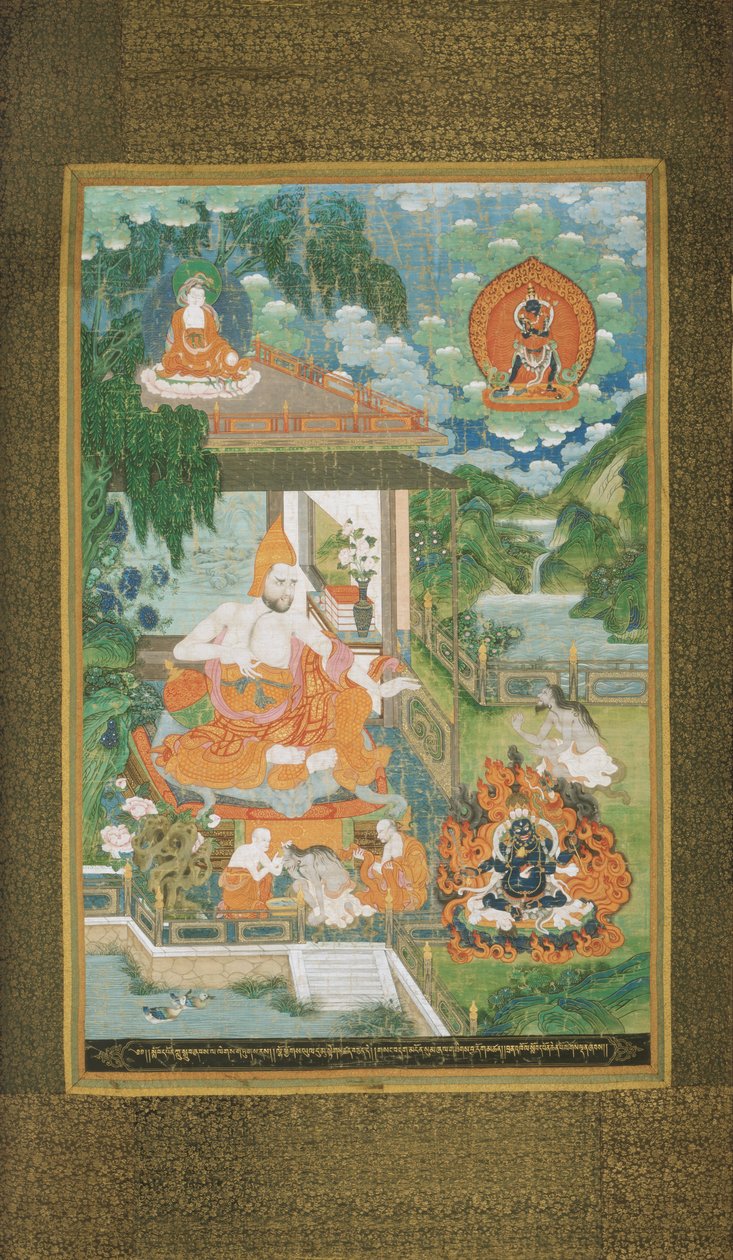 صانع غير معروف ، الصينية التبتية - Acarya Bhavaviveka تحول غير مؤمن إلى البوذية بواسطة غير معروف غير معروف