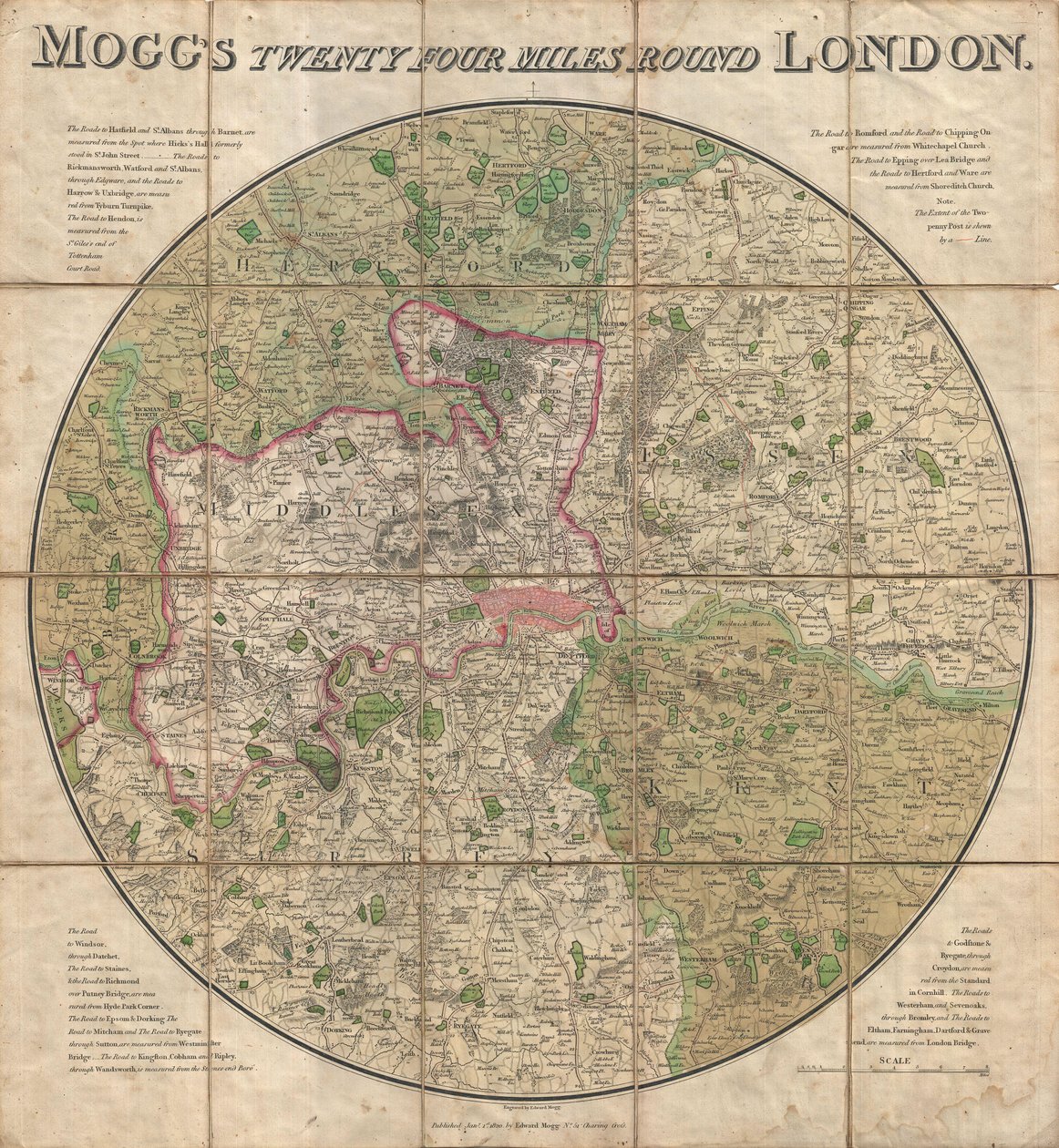 Mogg&39;s Twenty Four Miles Round London بواسطة غير معروف غير معروف