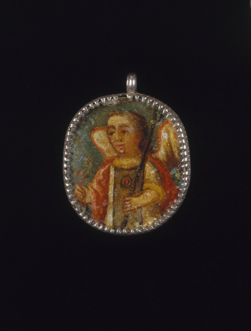 ميدالية مرسومة في إطار المنجد ، Recto- Angel ، Verso- Saint Barbara مع سمات القلعة إلى ... بواسطة غير معروف غير معروف