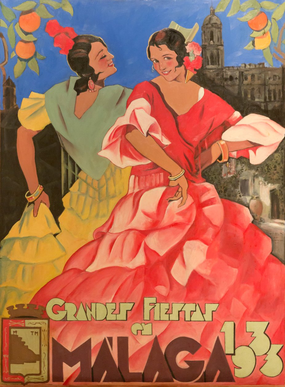 الإعلان عن الملصقات أعياد ملقة الكبرى 1933. بواسطة غير معروف غير معروف