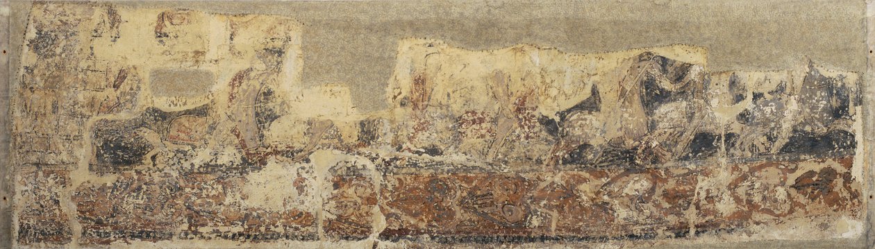 لوحات دنيئة من Sigena- فرسان يغادرون قلعة للمعركة بواسطة غير معروف غير معروف