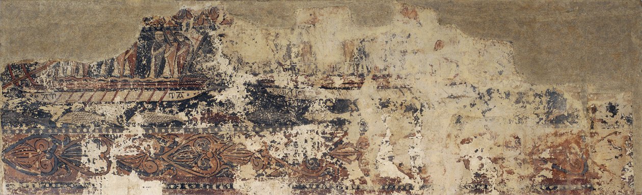 لوحات دنيوية من Sigena- معركة بحرية بين مطبخ مسيحي ومركب ساراسين بواسطة غير معروف غير معروف