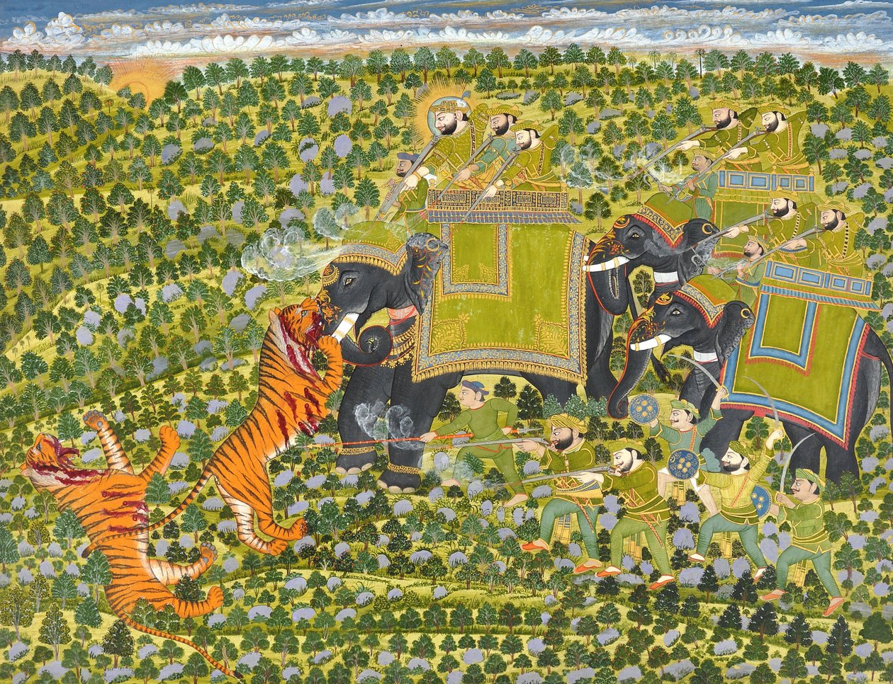 Raghuraj Singh الصيد النمور Datia ، بواسطة غير معروف غير معروف