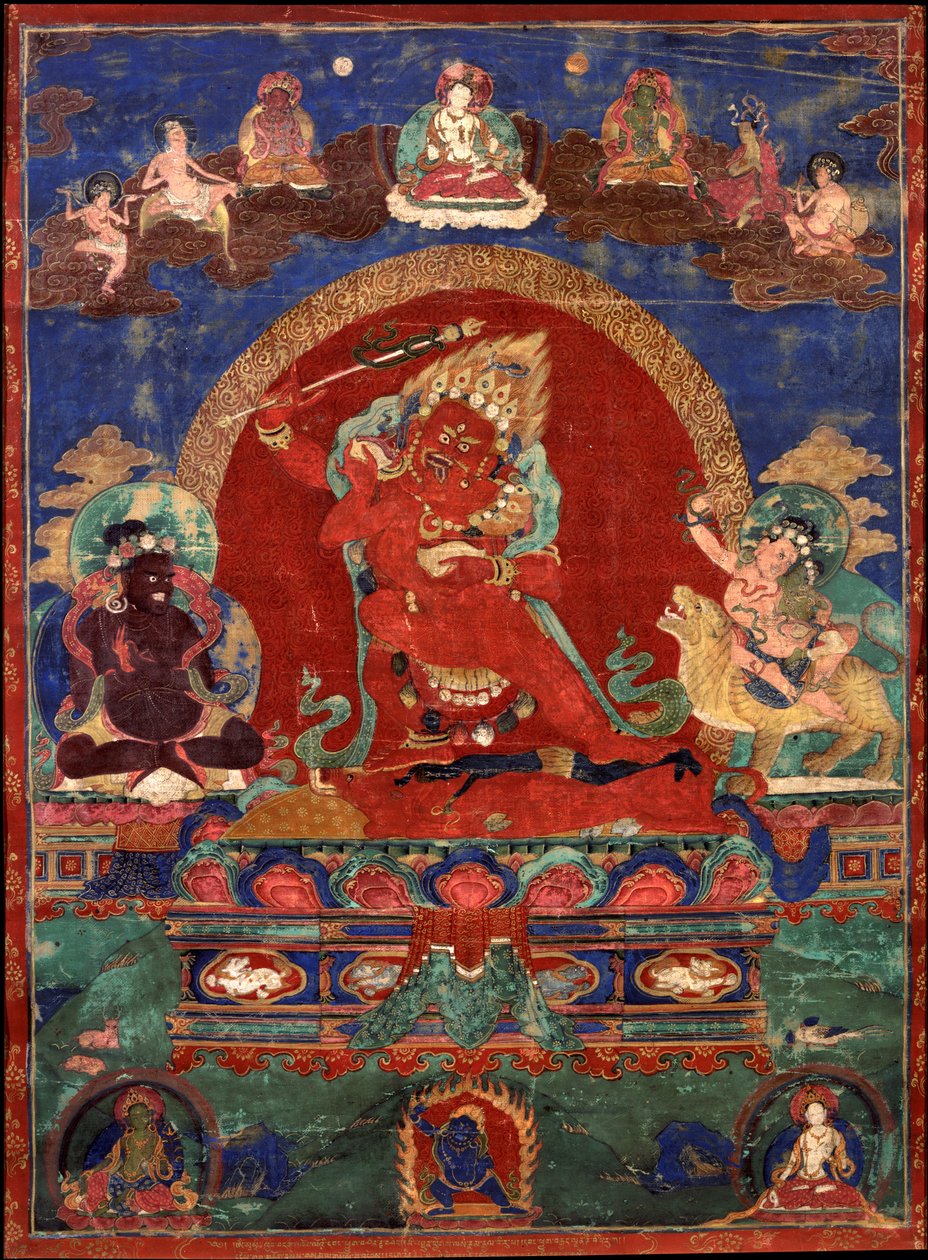 ياماري الأحمر يحيط به Virupa و Dombi Heruka بواسطة غير معروف غير معروف