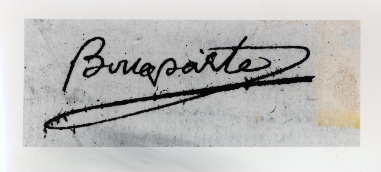 توقيع نابليون بونابرت (1769-1821) (قلم وحبر على ورق) بواسطة غير معروف غير معروف