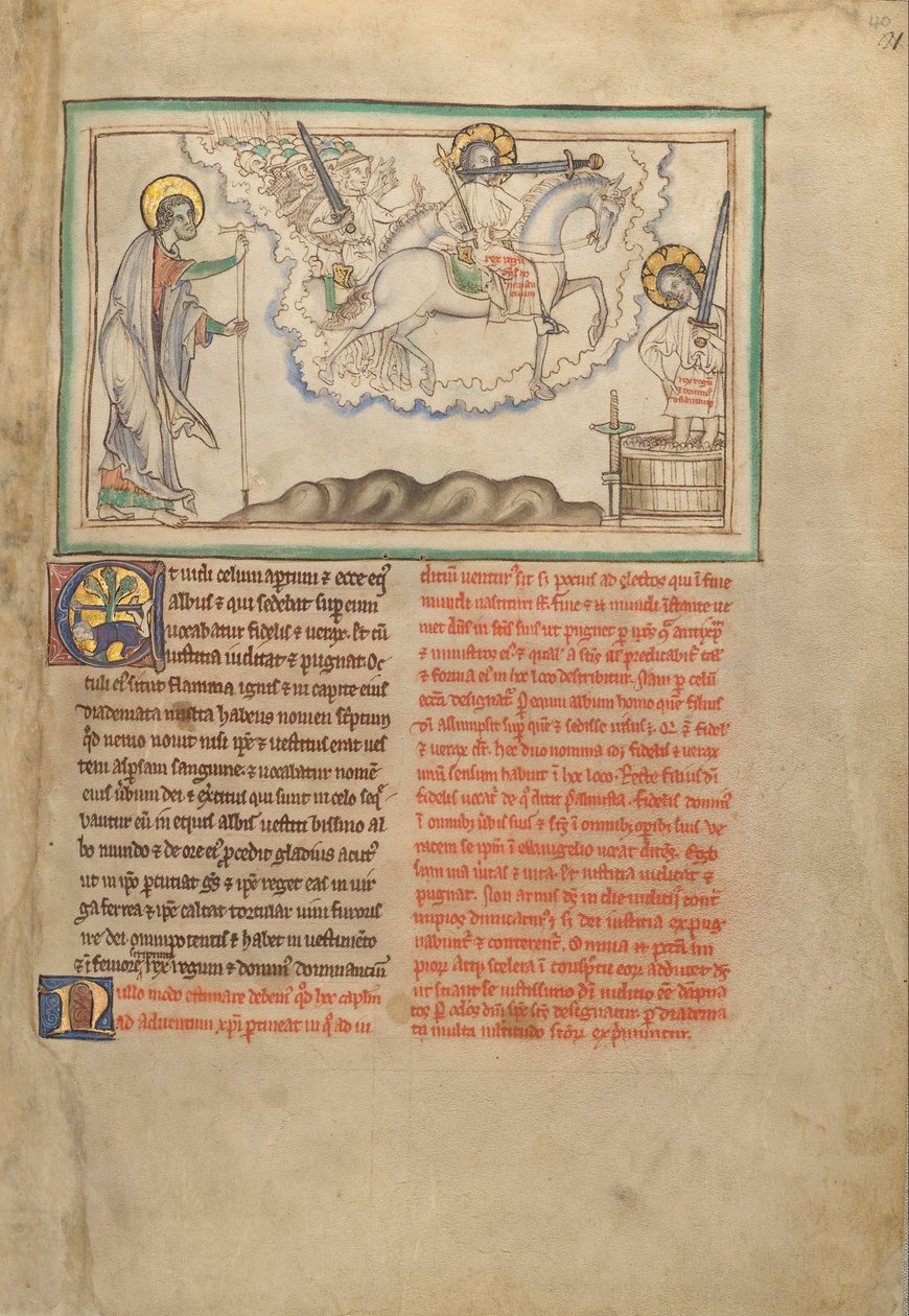 الفارس المؤمن والصحيح ، جيش السماء على الخيول البيضاء والفارس في Winepre ... بواسطة غير معروف غير معروف