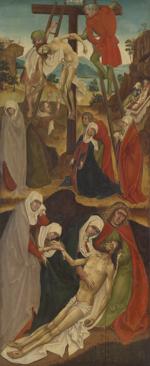 مذبح مع محطات آلام وصلب المسيح بواسطة غير معروف (المعلم البافاري العلوي ، أواخر القرن الخامس عشر ، ورشة جان بولاك)