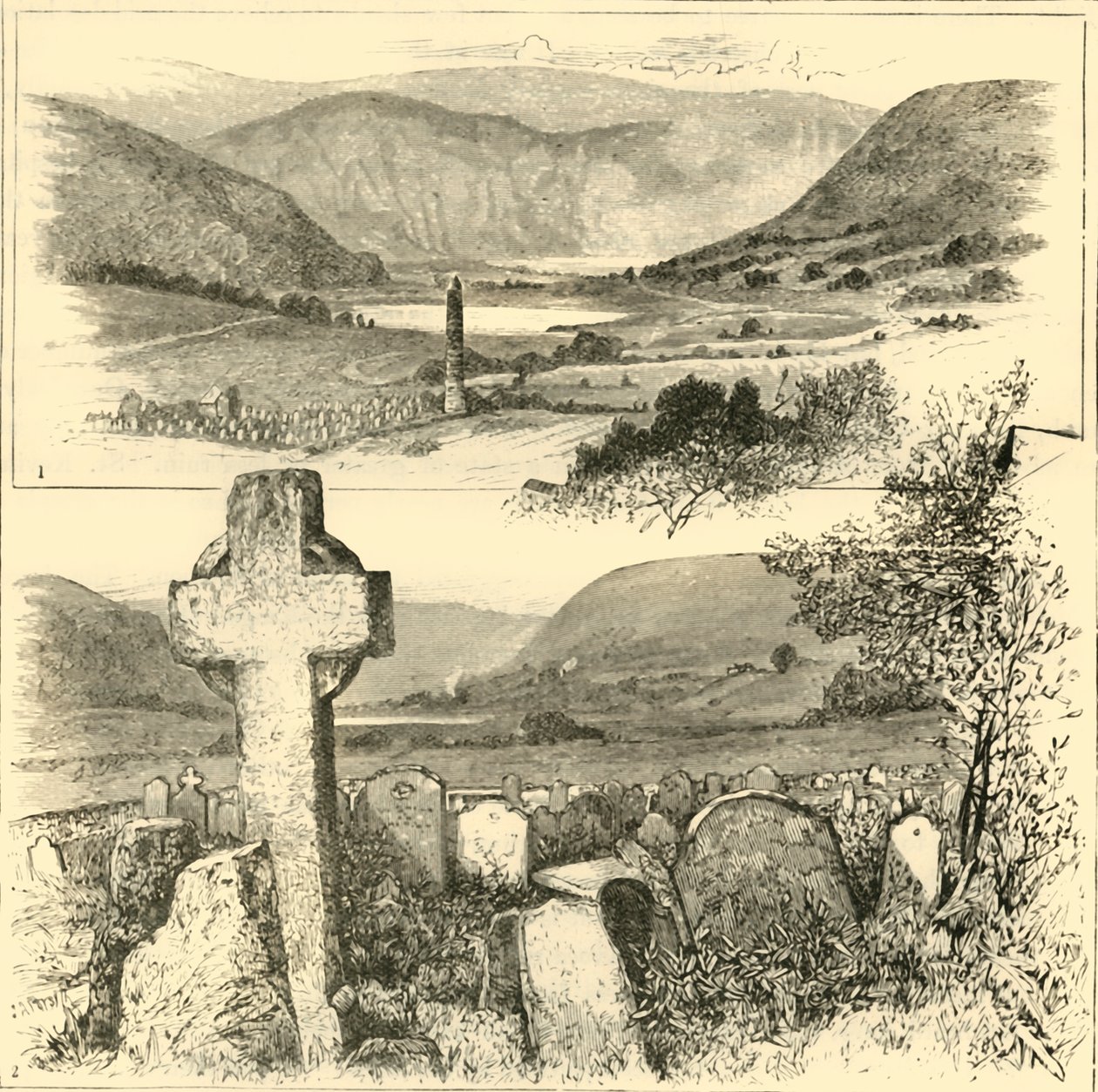 1. وادي Glendalough. 2. In Glendalough. ، 1898. بواسطة غير معروف