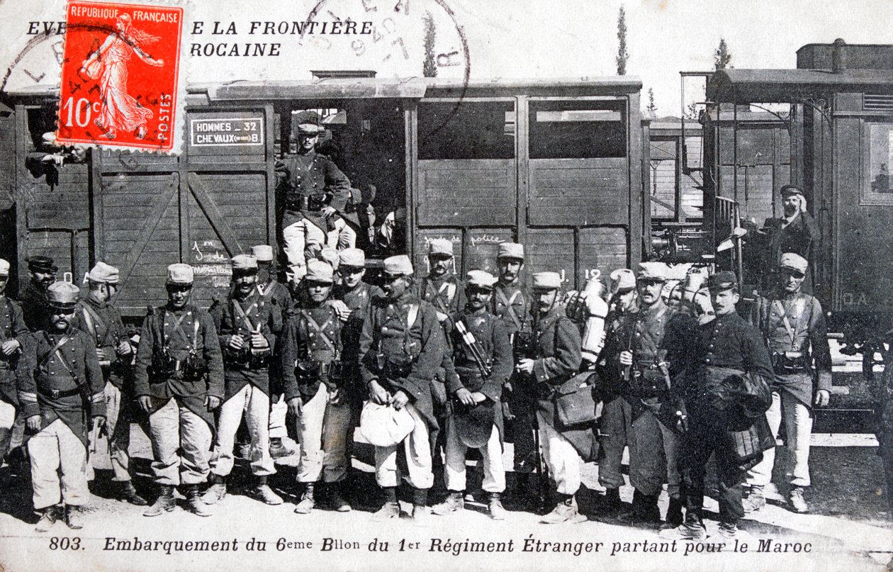 الفوج الأول الفيلق الأجنبي الفرنسي ، المغرب ، 1911 بواسطة غير معروف