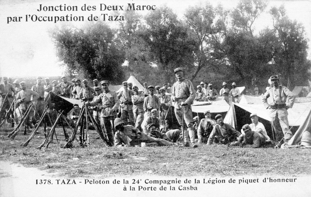 الشركة الرابعة والعشرون للفيلق الأجنبي الفرنسي ، تازة ، المغرب ، 1904 بواسطة غير معروف