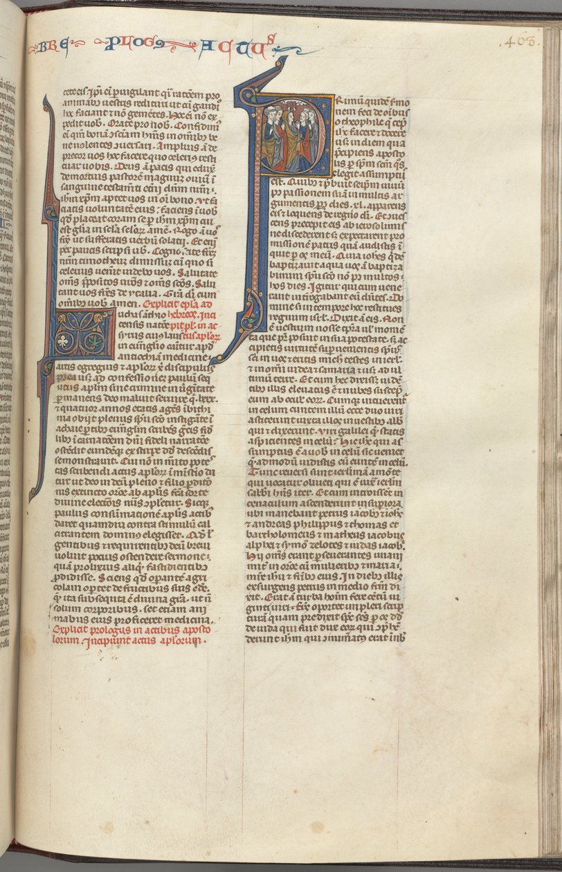 74. فول. 463 و ، أعمال ، تاريخ P الأولي ، الصعود ، ج. 1275-1300. بواسطة غير معروف