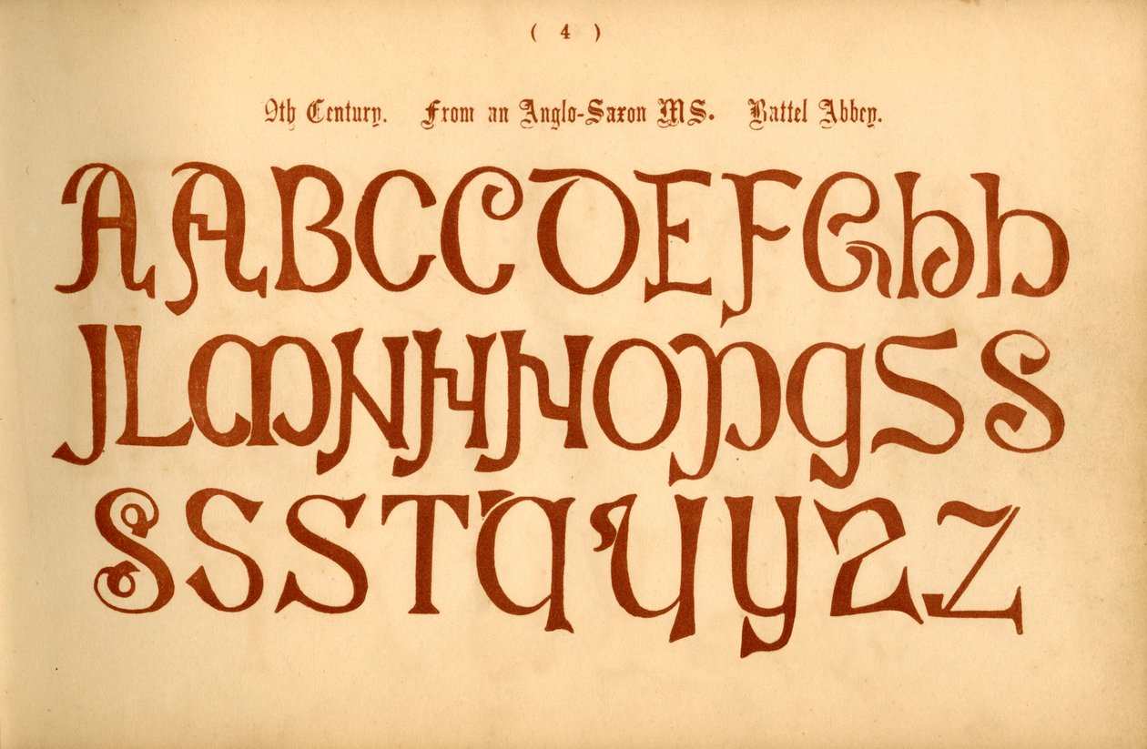 القرن التاسع. من MS Anglo-Saxon MS. دير باتيل 1862 بواسطة غير معروف