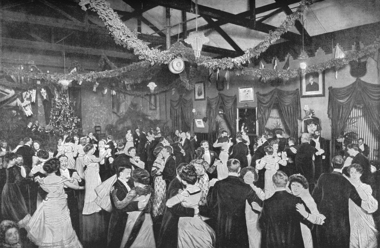 رقصة عيد الميلاد في صالة الألعاب الرياضية الألمانية ، لندن ، c1902 1903 بواسطة غير معروف