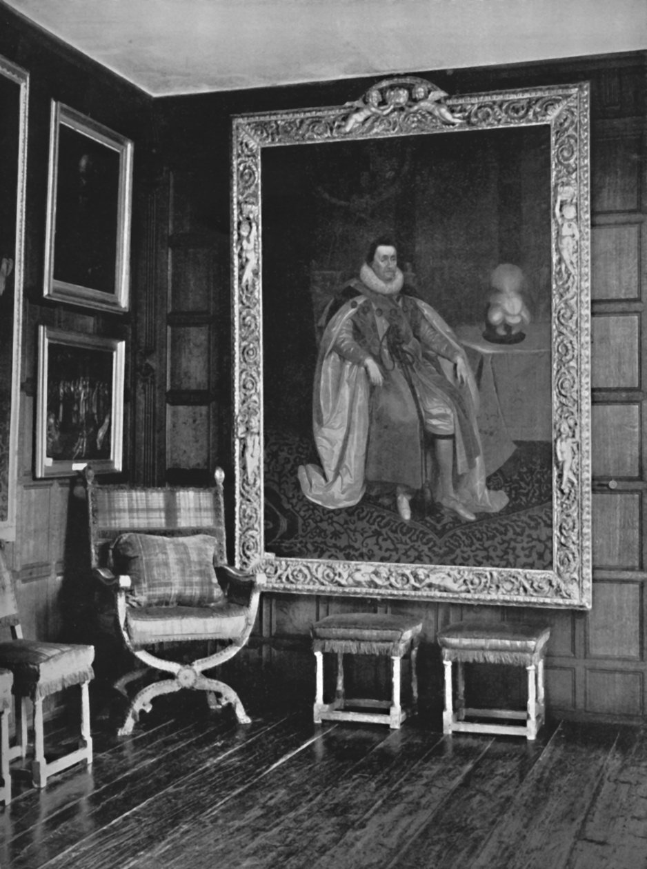 ركن في معرض ليستر ، نول. مع صورة جيمس الأول ، 1928 بواسطة غير معروف