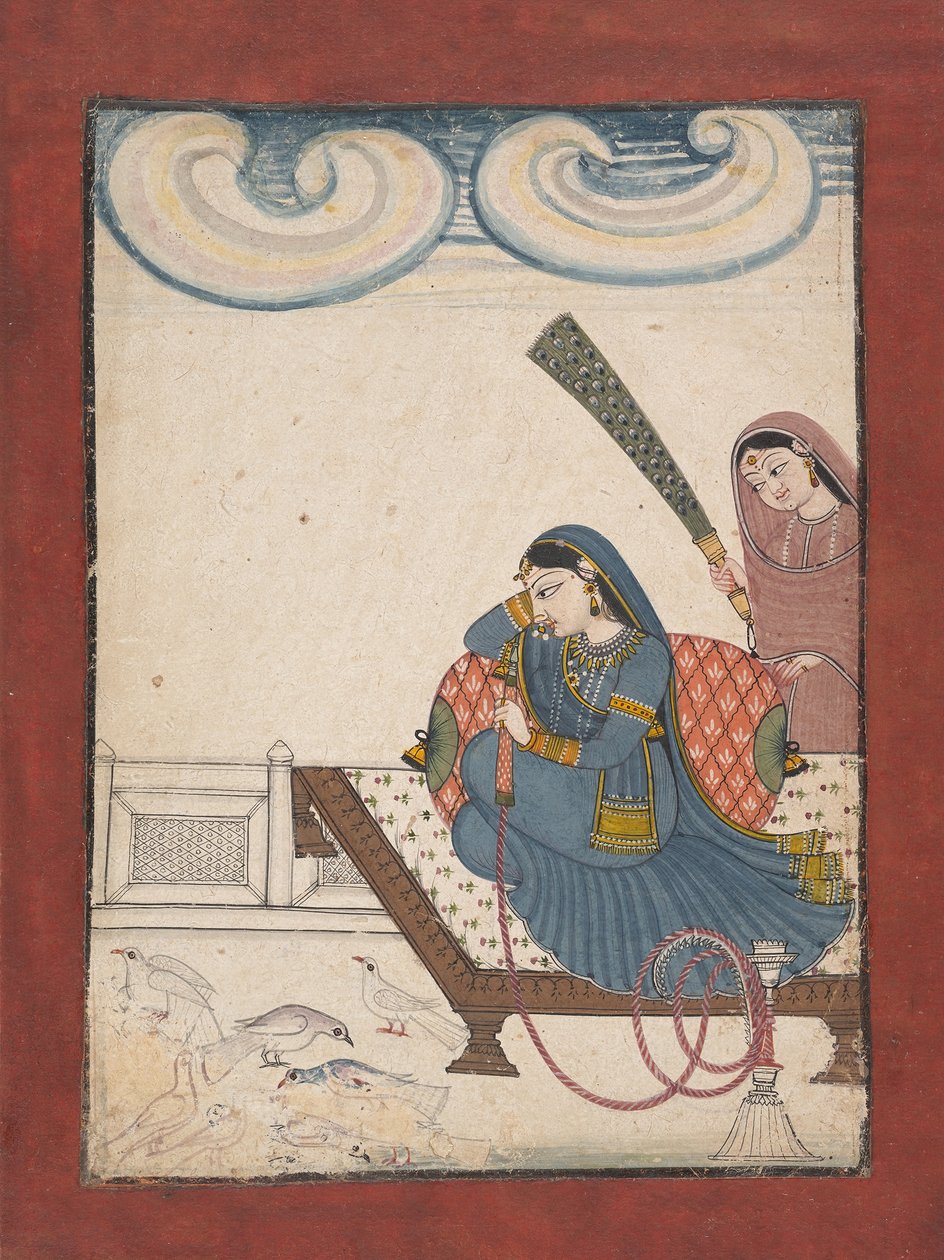 سيدة تحدق في دوفس ، كاليفورنيا. 1780-1800. بواسطة غير معروف