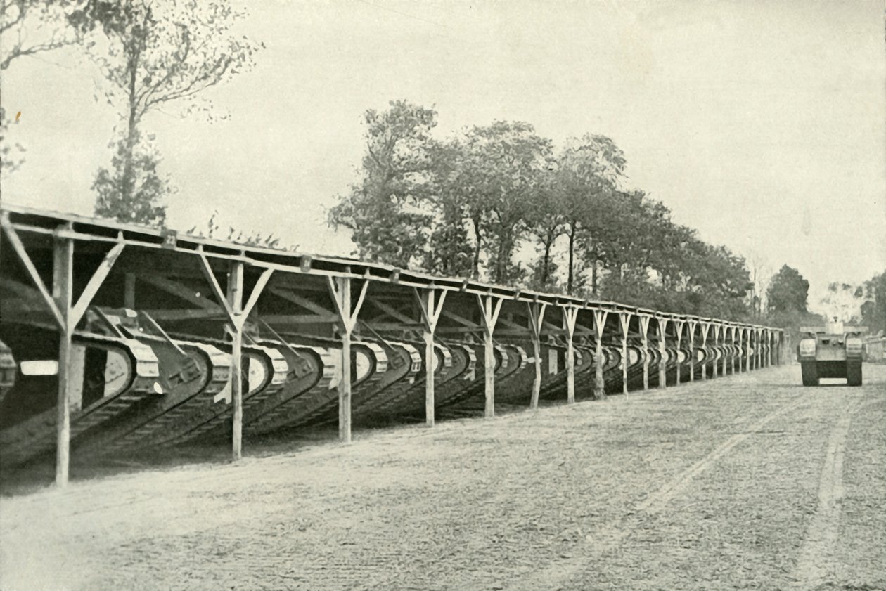 حديقة الدبابات البريطانية خلف الخط الأمامي ، 1919. بواسطة غير معروف
