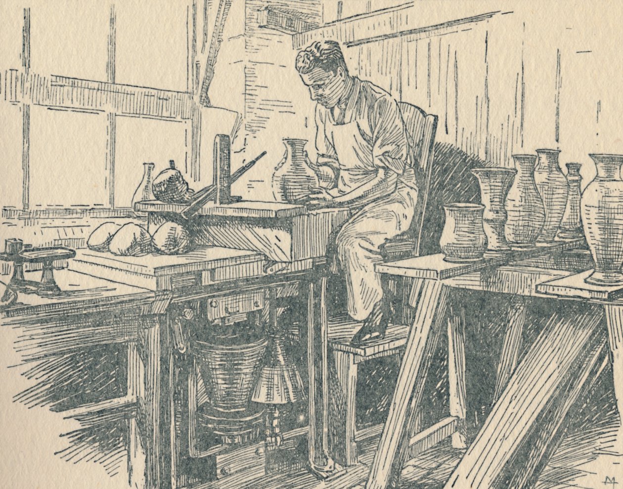 بوتر في العمل ، 1910 بواسطة غير معروف