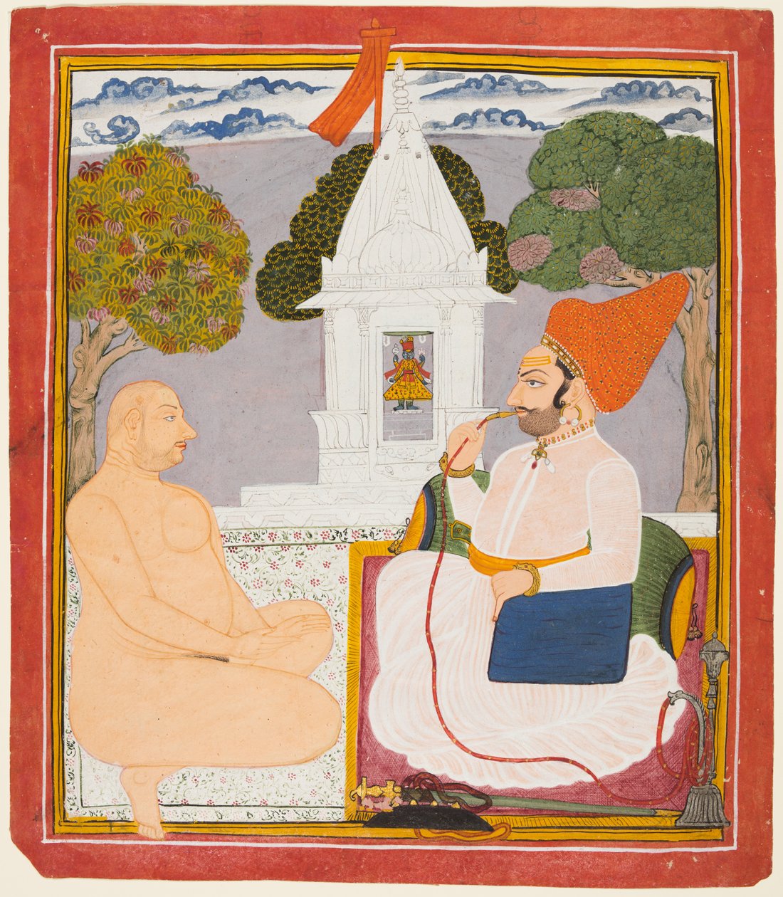 راثور نوبل يزور رجل دين ديجامبارا في ضريح فيشنو ، ربما بابا أتمارام ، ج. 1760. بواسطة غير معروف