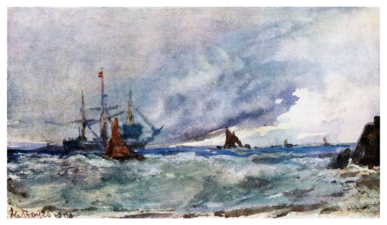 دراسة السماء والبحر من على سطح سفينة قبالة طريفة ، 1901 بواسطة غير معروف