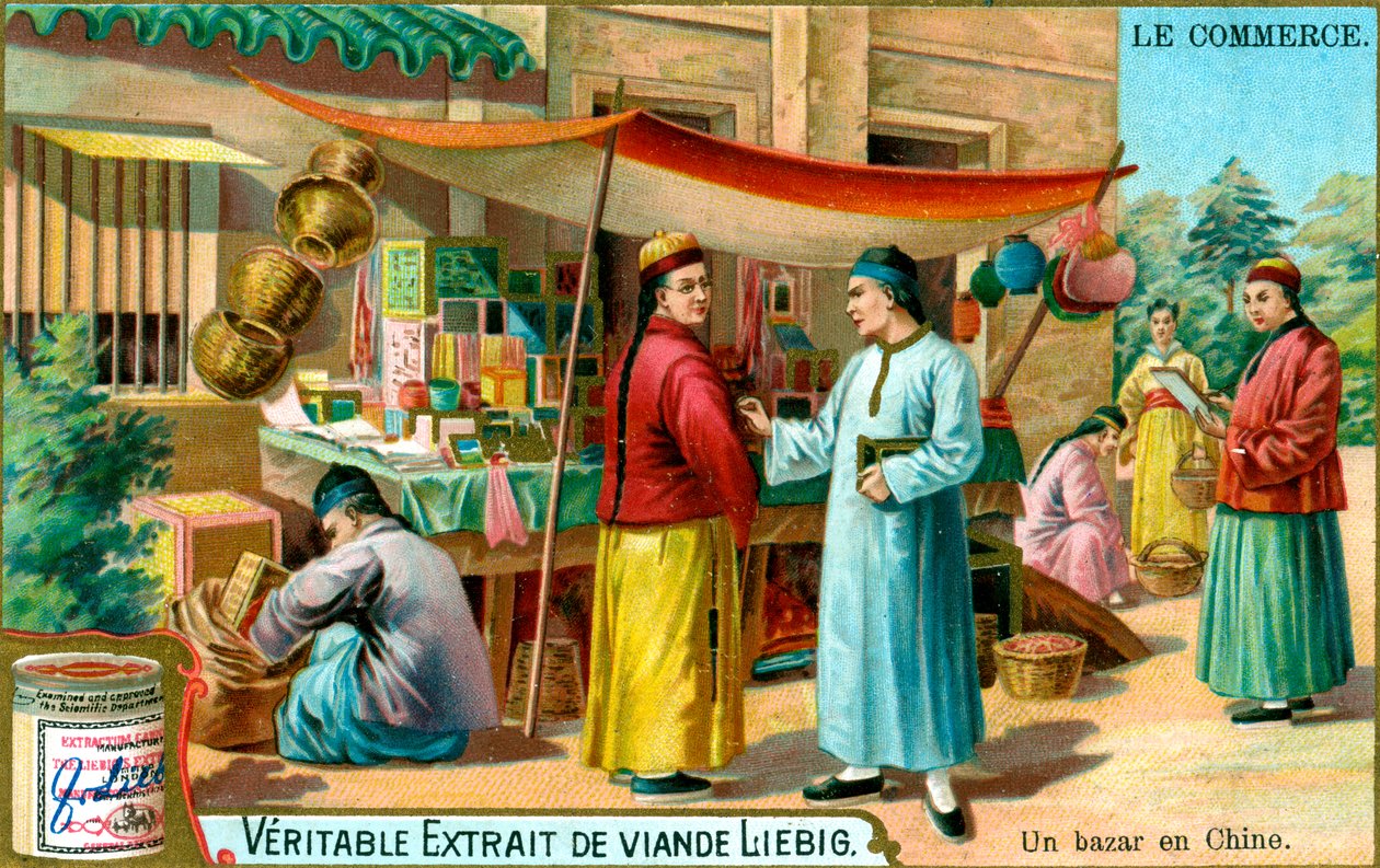 بازار في الصين c1900 بواسطة غير معروف
