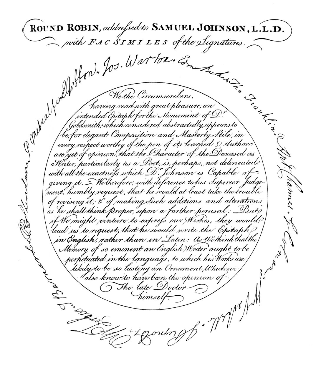 نسخة طبق الأصل من الطبق في الطبعة الأولى من Boswells Life of Johnson ، 1907 بواسطة غير معروف