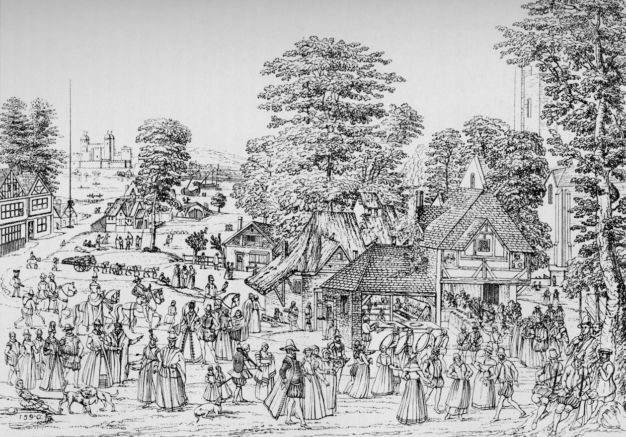 حفلة في Horselydown ، ساوثوارك ، في 1590 ، 1904 بواسطة غير معروف