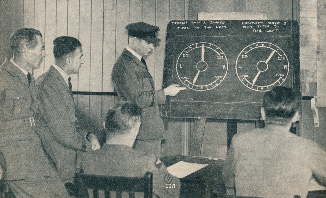 محاضرة عن آلة الطيران في مدرسة الطيران المركزية في Upavon ، Wiltshire ، c1936 c1937 بواسطة غير معروف