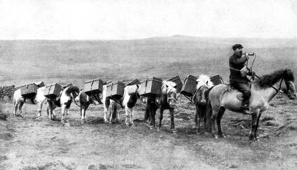 قافلة بريد تعبر السهول الآيسلندية ، أيسلندا ، 1922 بواسطة غير معروف