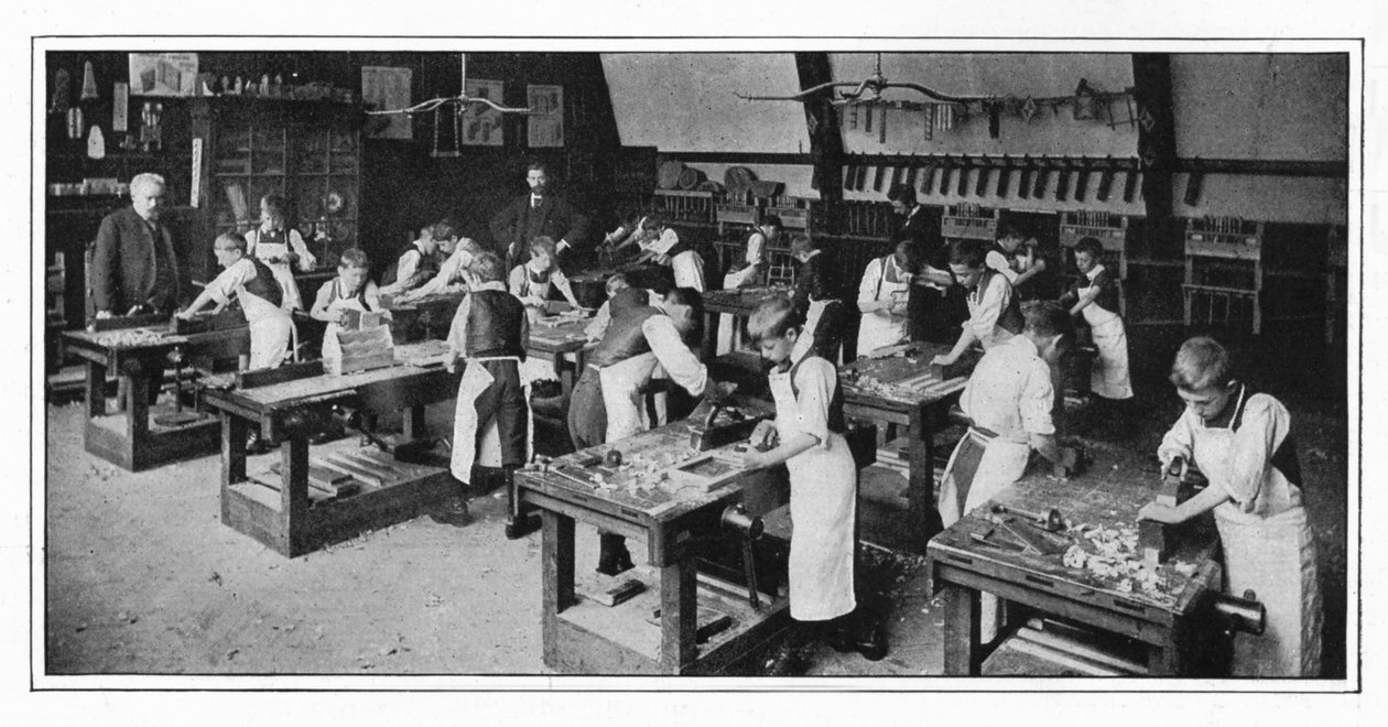 مركز تدريب يدوي: أعمال خشبية ، لندن ، c1900 1901 بواسطة غير معروف