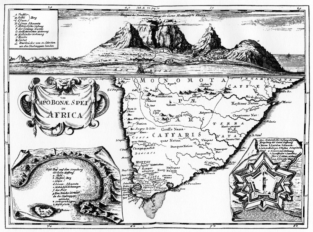 خريطة رأس الرجاء الصالح ، جنوب أفريقيا ، 1719 1931 بواسطة غير معروف