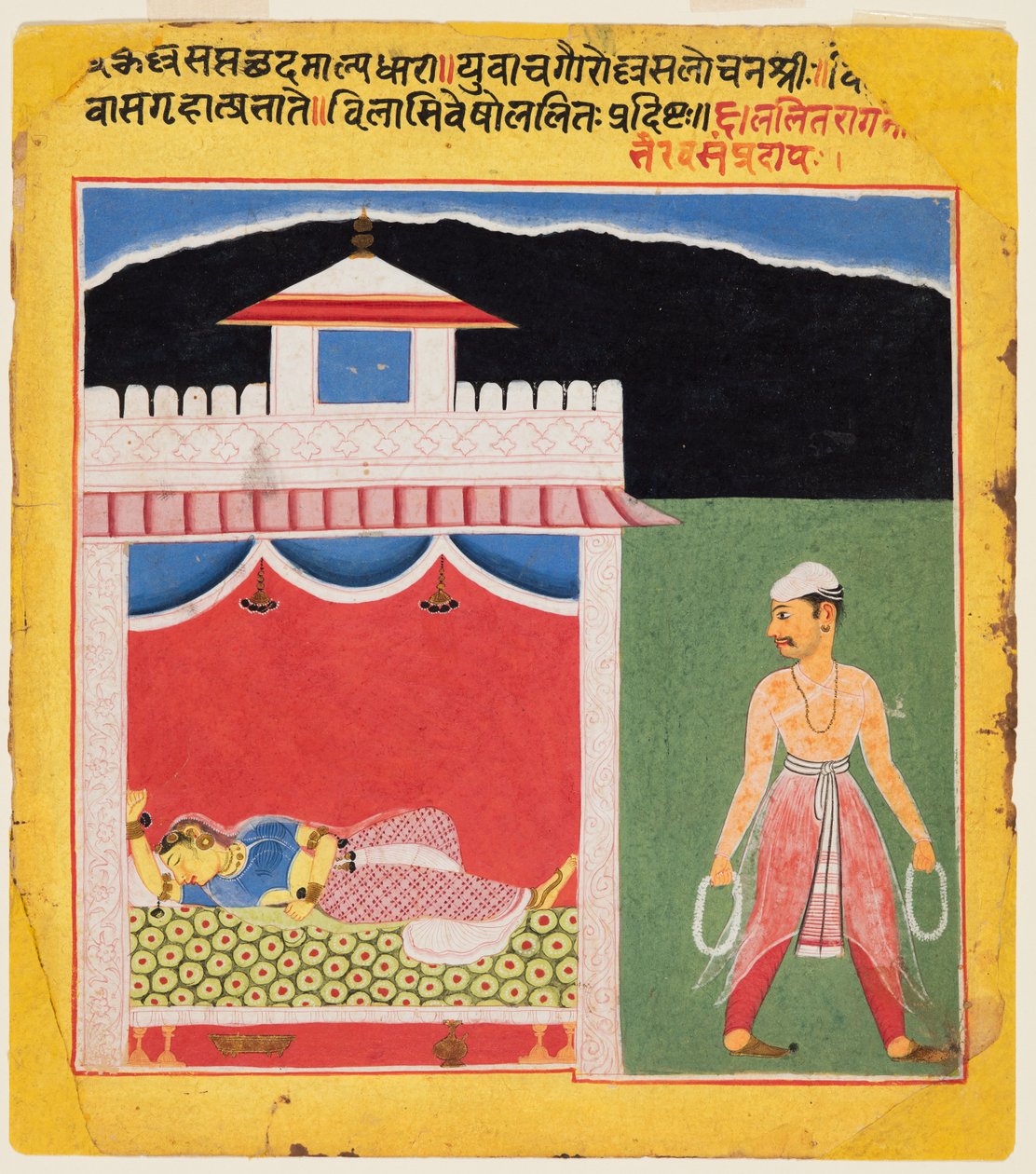 صفحة من سلسلة Ragamala: Lalita Ragini ، c. 1600. بواسطة غير معروف