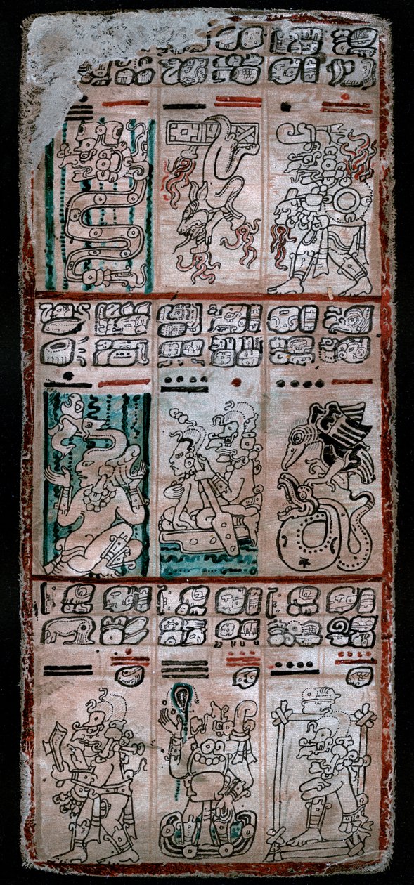 صفحة من مخطوطة دريسدن ، مخطوطة مايا ، 1901 بواسطة غير معروف