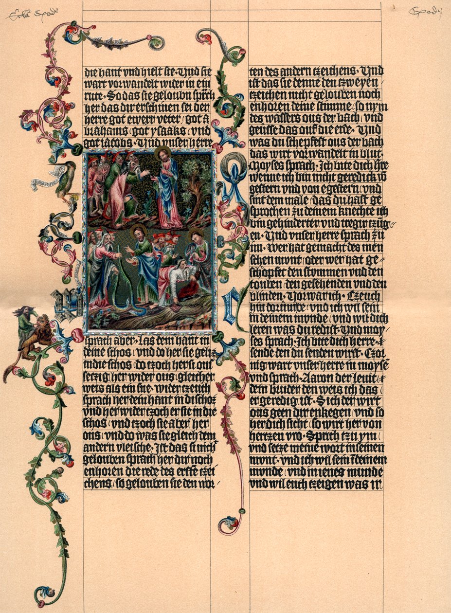 صفحة من الكتاب المقدس Wenzel ، c1400 ، 1903 بواسطة غير معروف