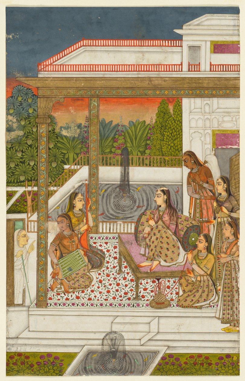أميرة مع القابلات على الشرفة ، ج. 1720-1730. بواسطة غير معروف