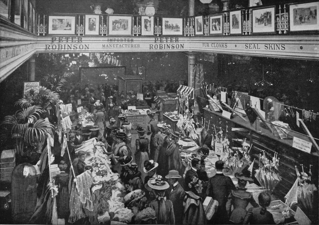 يوم بيع في متجر بيتر روبنسونز ، شارع أكسفورد ، لندن ، c1903 1903 بواسطة غير معروف