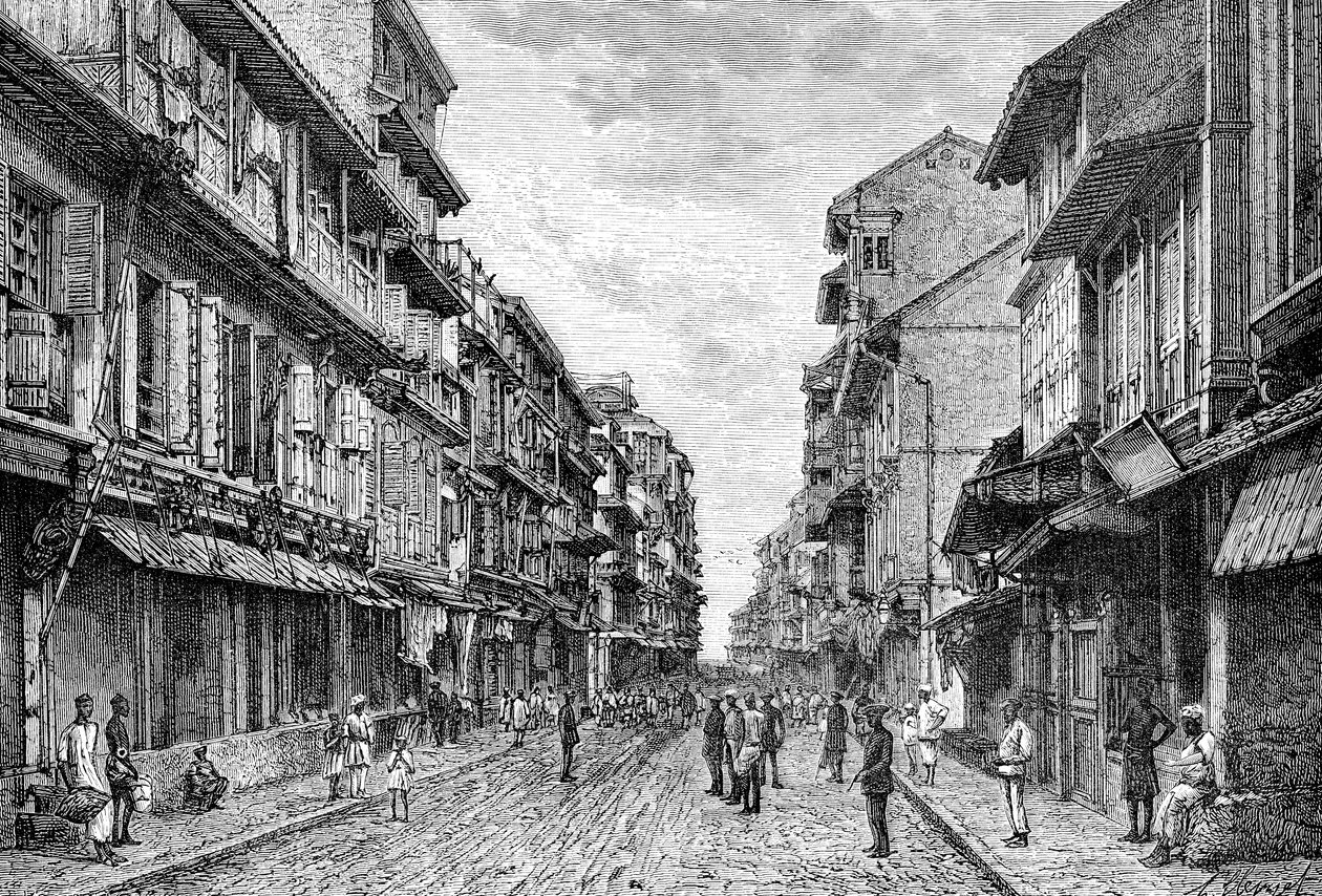 شارع في بومباي ، الهند ، 1895 بواسطة غير معروف