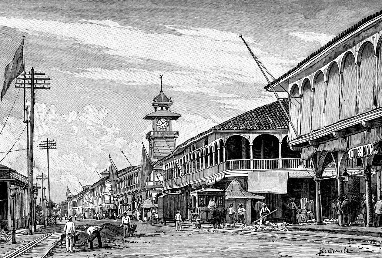 شارع في غواياكيل ، الإكوادور ، 1895 بواسطة غير معروف