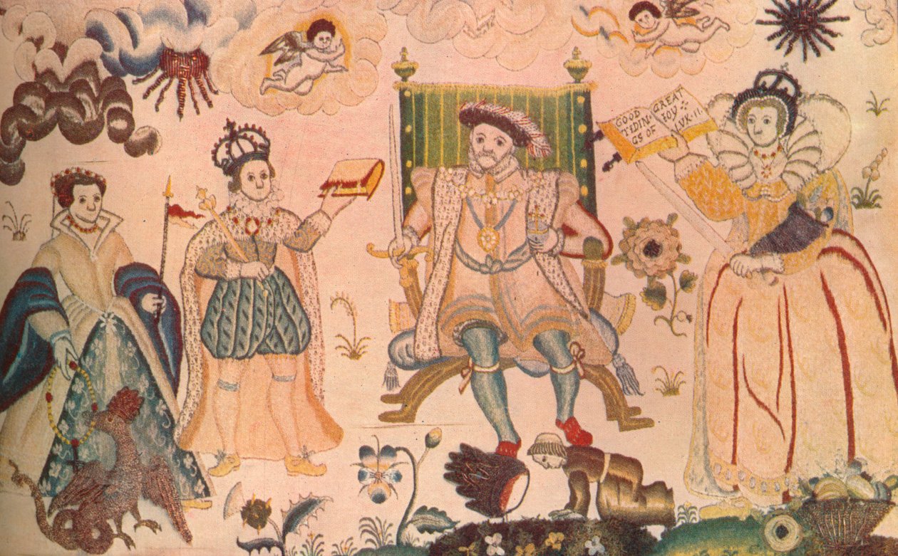 نسيج يضم هنري الثامن وإدوارد السادس وإليزابيث الأول. يعتقد أن إليزابيث 1914 بواسطة غير معروف