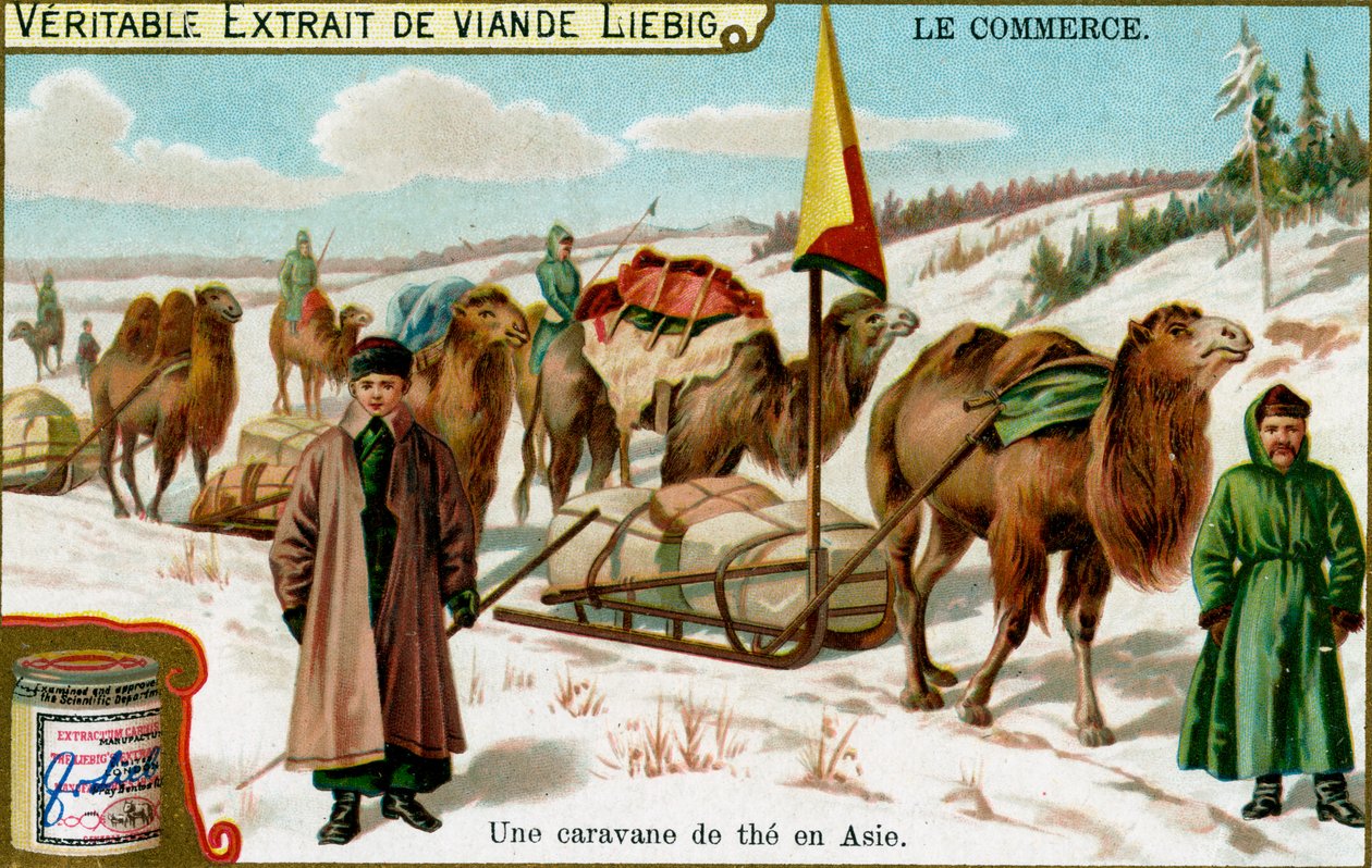 قافلة الشاي في آسيا ، c1900 بواسطة غير معروف