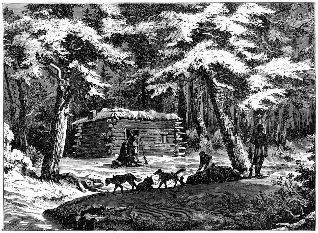 كوخ شتوي في بلد ساسكاتشوان ، كندا ، 1877 بواسطة غير معروف