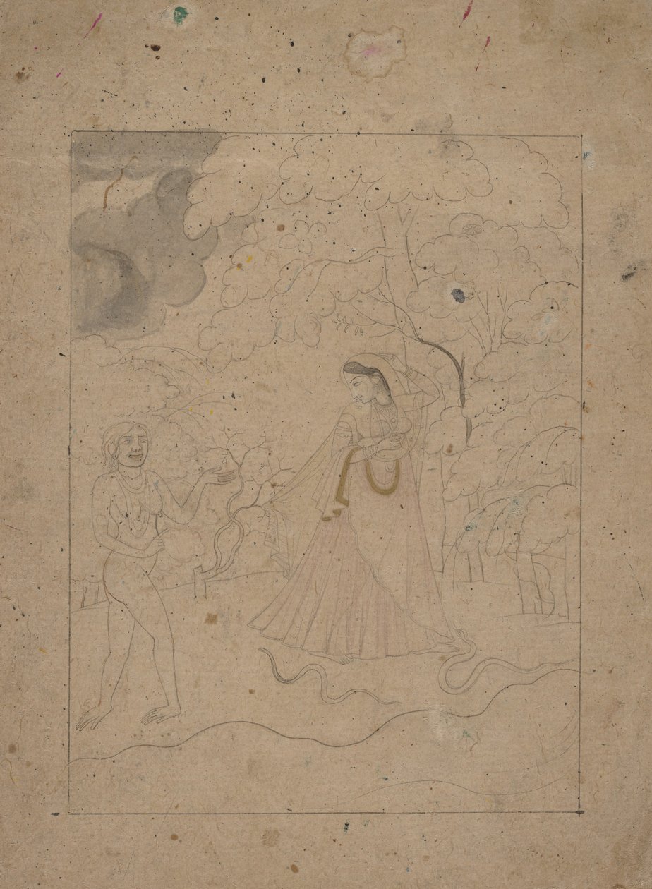 Abhisarika Nayika Heroine Braving the Night ، كاليفورنيا. 1800. بواسطة غير معروف