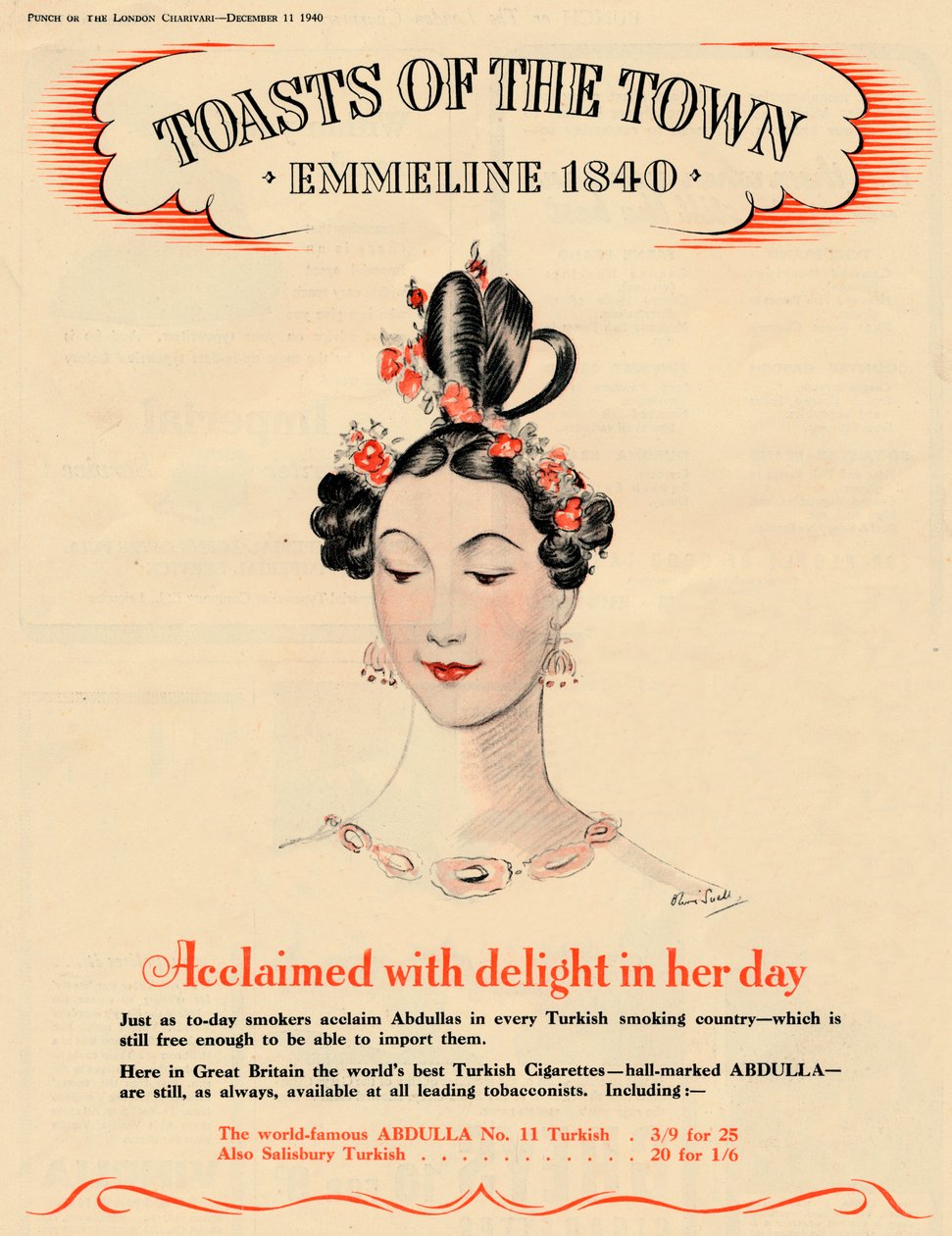 نالت البهجة في يومها ، Toasts of the Town - Emmeline 1840 ، 1940 بواسطة غير معروف