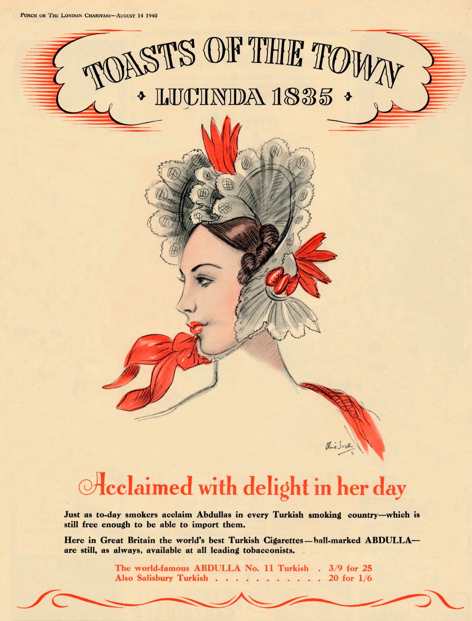 نالت البهجة في يومها ، Toasts of the Town - Lucinda 1835 ، 1940 بواسطة غير معروف
