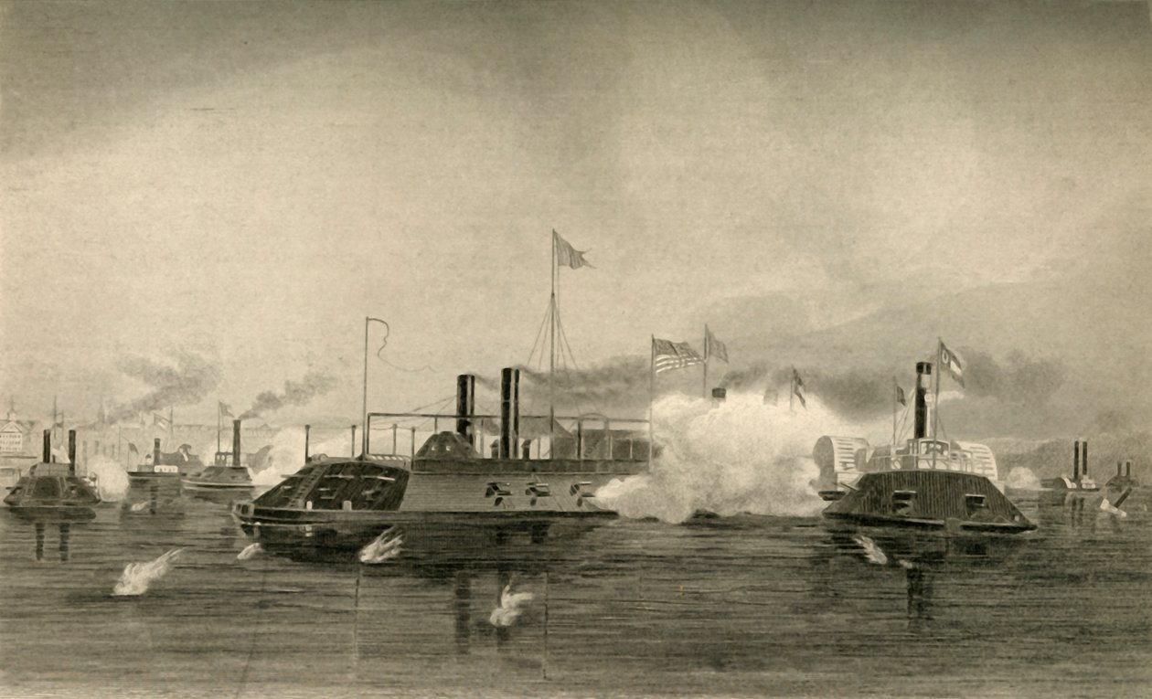 عمل الزوارق الحربية في ممفيس ، 1878. بواسطة غير معروف