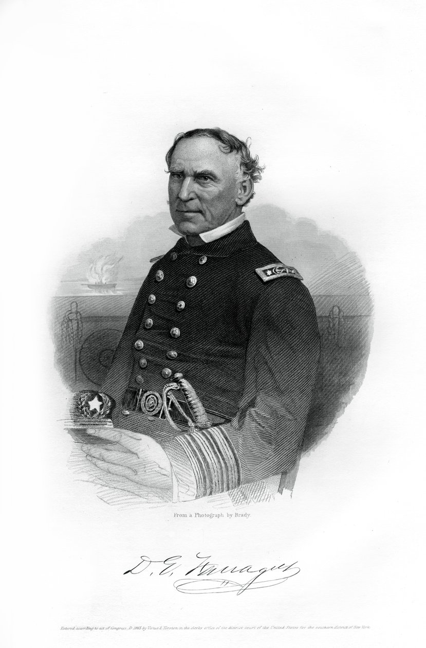 الأدميرال ديفيد فراجوت ، ضابط البحرية الأمريكية في الحرب الأهلية الأمريكية ، 1862-1867 بواسطة غير معروف