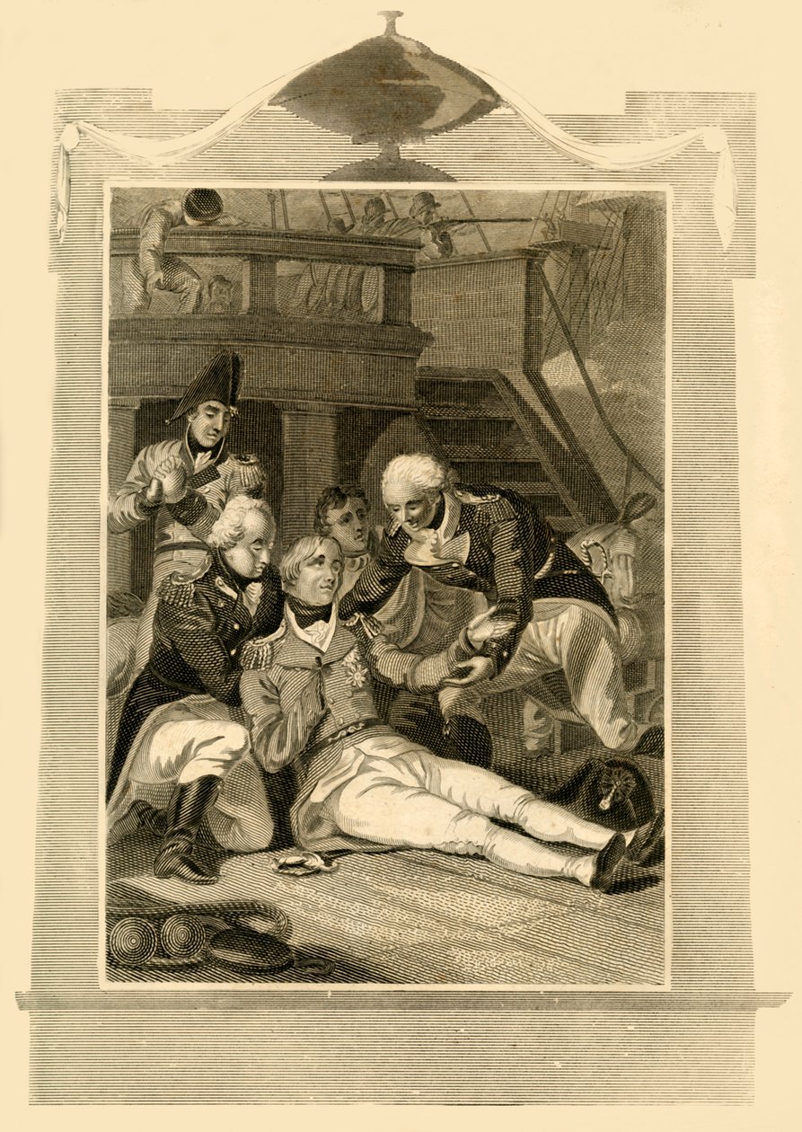 الأدميرال اللورد نيلسون أصيب بجروح قاتلة على النصر في معركة ترافالغار ، 1805 ، 1816. بواسطة غير معروف